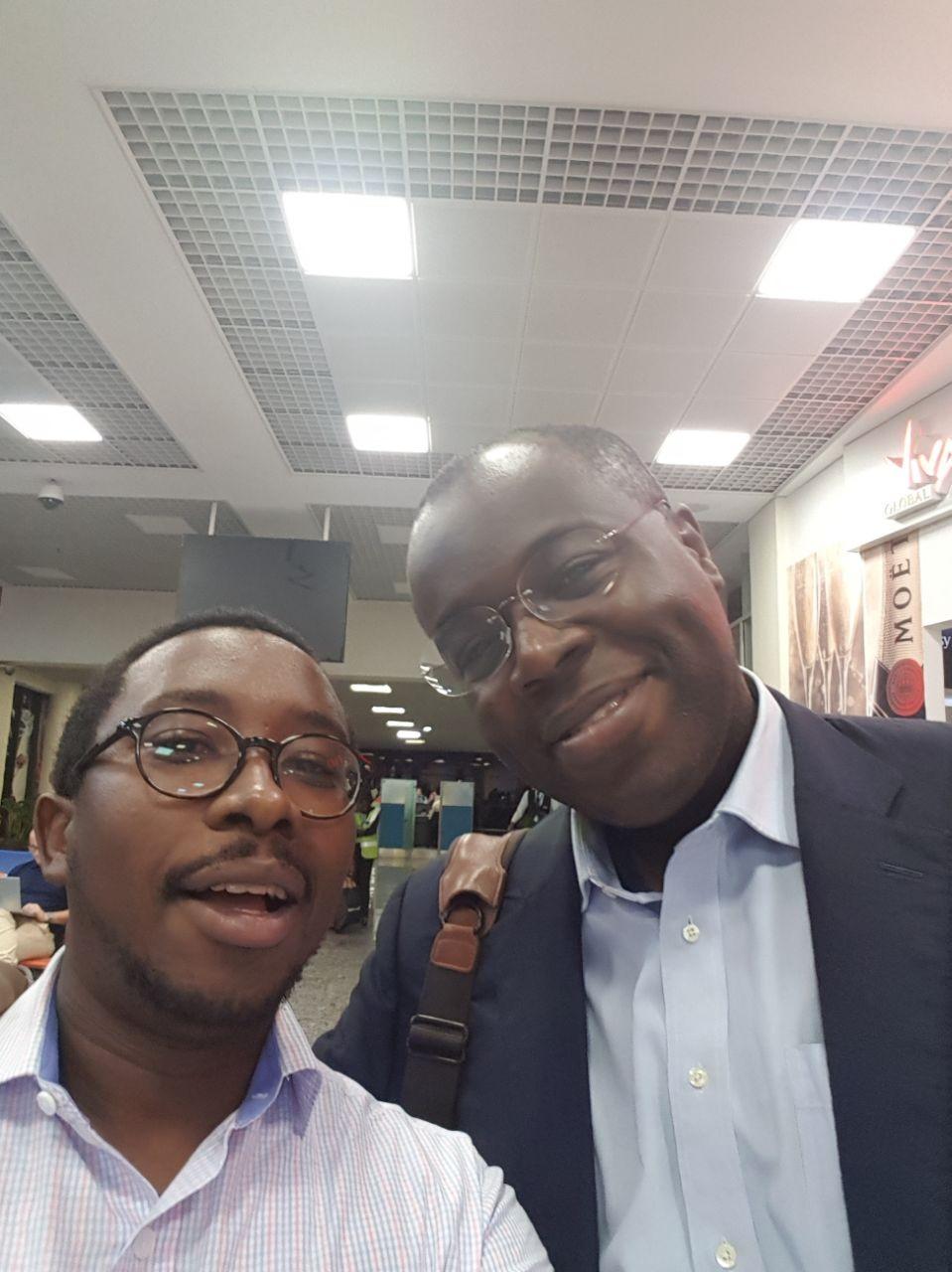 2010 Fellows Edwin Macharia and Eric Kacou bump into each other at an airport somewhere...