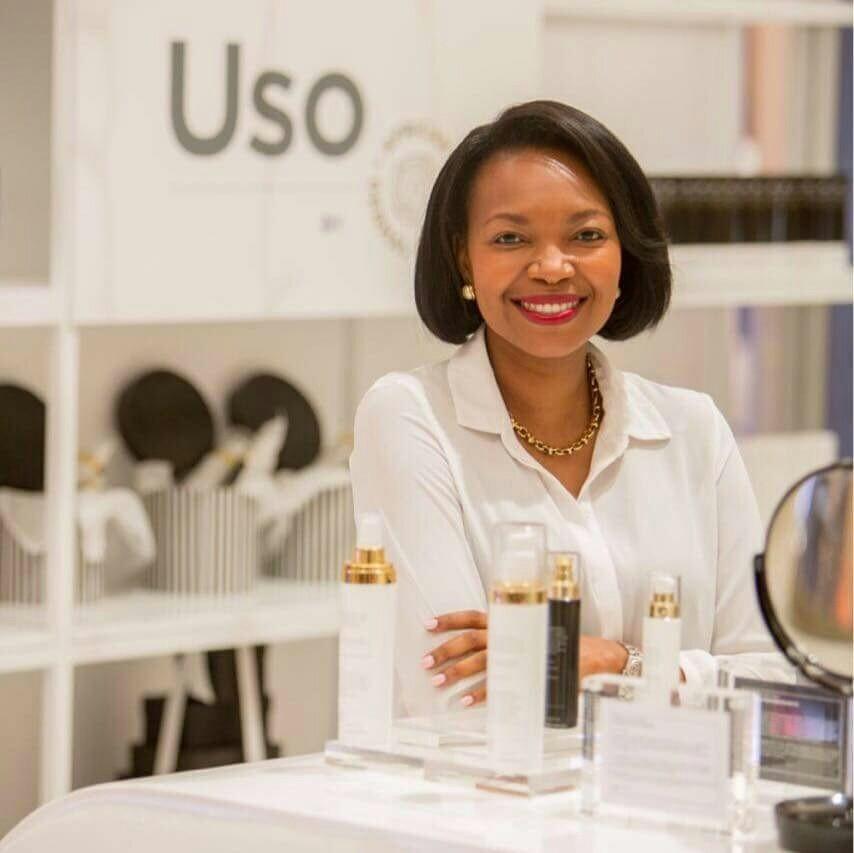 Dr Theo Mothoa-Frendo with her products