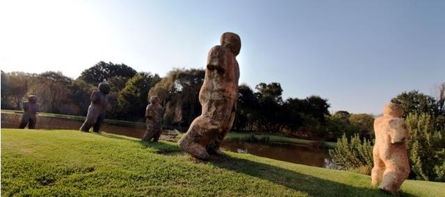 Walking statues at Nirox Park
